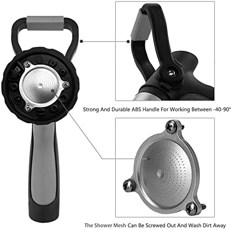 GREEN MOUNT Garden Hose Nozzle with Quick Connect Set - Zinc Alloy High Pressure Sprayer, Fireman Style Handle for Car Wash & Plant Watering，Black-grey - Image 4