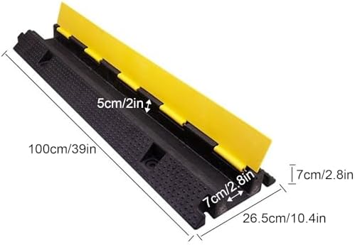 Cable Protector Ramp, Hose Protector Ramp with Flip-Open Top Cover, Modular Cable Ramps Rubber and Plastic, 1102 Lbs Load Capacity(100 * 26.5 * 7cm/39 * 10.4 * 2.8in) - Image 2