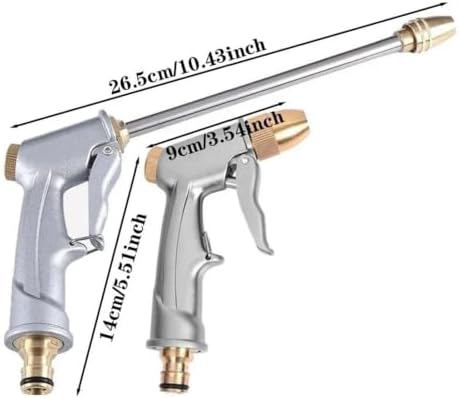 Adjustable Garden Sprayer High Pressure Water Hose Nozzle Spray Gun for Watering Plants(Gray long Mouth) - Image 3