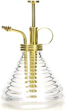 Plant Mister- Clear Color Glass Bottle & Brass Sprayer (Matt Gold) by Purism+Style