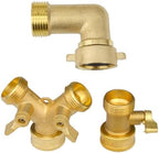 Duty Brass 1-2-4 way Splitter Garden Hose Hexagonal Connector with Comfortable Grip Shut Off Valves Adapter Water Tap(1 Way curved EU) - Image 4