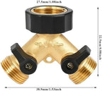 Water Tap Splitter, 2 Way Garden Hose Splitter with Independent Flow Control Gold 27.5mm(Gold-2pcs) - Image 2