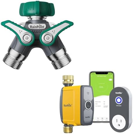 RAINPOINT Garden Hose Splitter 2 Way & WiFi Water Timer by RainPoint