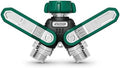 Garden Hose Splitter 2 Way, All-Metal Heavy Duty Water Spigot Splitter,with 3.68" Extra Long Handles, with Dual Shut-Off Valves, High Flow 3/4" GHT Outdoor Faucet Adapter,Green by Unknown