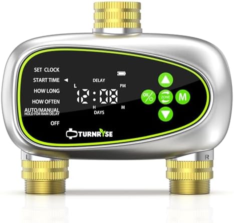 Water Timer for Garden Hose - 2 Zone Sprinkler Controller with Brass Inlet Programmable Hose Timer, Automatic Drip Irrigation System for Yard Lawn Greenhouse by Unknown