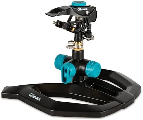 Gilmour Heavy Duty Circular Water Sprinkler, Rotating Sprinkler Head with Adjustable Spray Pattern, Lawn Sprinkler for Large Area Coverage by Gilmour