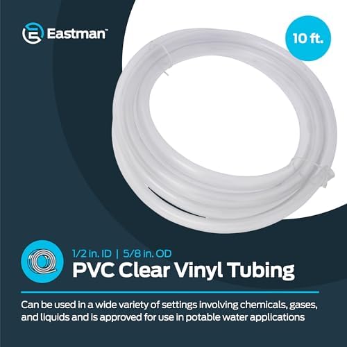 Eastman 1/2 Inch ID (5/8 Inch OD) PVC Clear Vinyl Tubing,10 Foot Length,98568,(Pack of 10) - Image 2