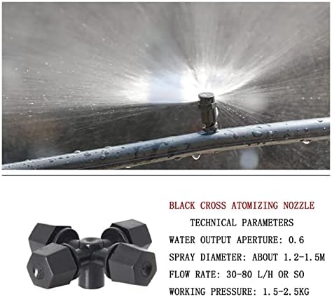 Garden Lawn Sprinkler Irrigation System 20 Pieces of 4-Way Gray Garden Sprayer Adjustable Drip Nozzle with 4/7mm Three-Way Atomizing Flow Dripper Hose Drip Irrigation IT216 - Image 4