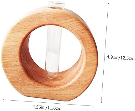 VOSAREA 4pcs Hydroponic Glass Test Tube Bud Vase with Wooden Rack Modern Desktop Flower Arrangement Holder for Home Decor Minimalist Design for Spaces Easy to Clean - Image 7
