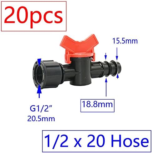 20pcs Drip Irrigation Mini Valve 4/7 3/8/10/12/16/20 /25mm Pipe Garden Tap 1/2 quot; 3/4 Male Thread Water Hose Barb Connector(T) - Image 7