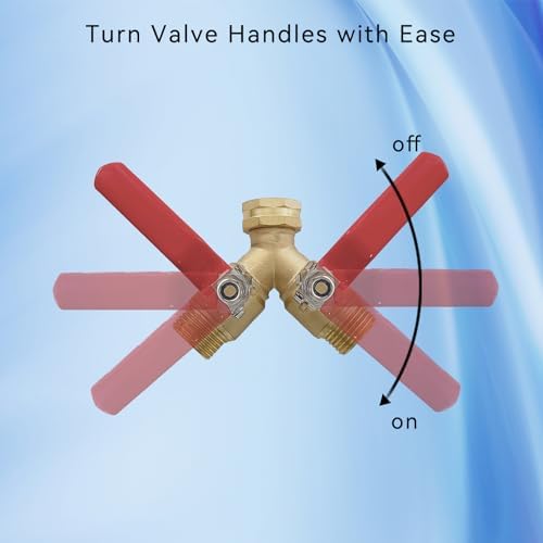 2-way brass garden hose separator, Y-valve hose separator, stainless steel long handle, 3/4 "light thread Y-valve - Image 5