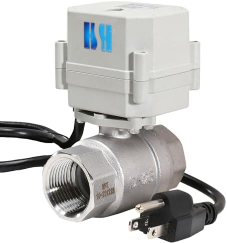 1 inch DN25 110-230VAC Normally Open Stainless Steel 304/CF8 Motorized Electrical Ball Valve With U.S. Plug - Image 2