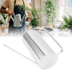 Watering Can, Indoor Metal Watering Can, Long Spout 1500ml Large Capacity Watering Kettle for Desk Office Plants (Stainless Steel Color Polished Brushed) - Image 5