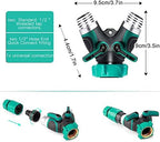 Garden Hose Y Valve Hose Splitter, Water Faucet Splitter with Comfortable Rubberized Grip, 2 Way Hose Splitter - Image 2