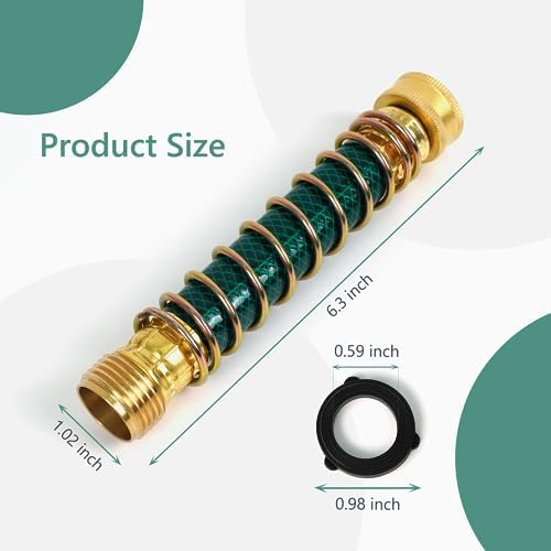 Garden Hose Extension Adapter 6.3", Diivoo Hose Extender for Faucet Outdoor, RV Flexible Hose Kink Protector, Spigot Extender with Coil Spring, Compatible With 3/4" Standard Garden Hose, 2 Pack - Image 5
