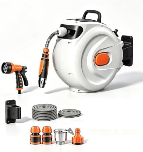 Heavy Duty Retractable Water Hose Reel Auto Recoil Bracket by Unknown