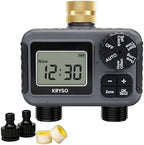 Kryso 2-Zone Sprinkler Timer with Brass Inlet & Outlet – Programmable Garden Hose Water Timer with Rain Delay, Manual & Automatic Irrigation Controller for Yard, Lawn & Outdoor Watering by Unknown