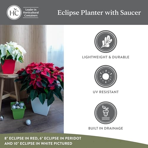 The HC Companies Eclipse Square Planter Pot, 10 Inch, Cappuccino, 2-Pack - Image 4