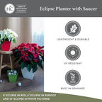 The HC Companies Eclipse Square Planter Pot, 10 Inch, Cappuccino, 2-Pack - Image 4