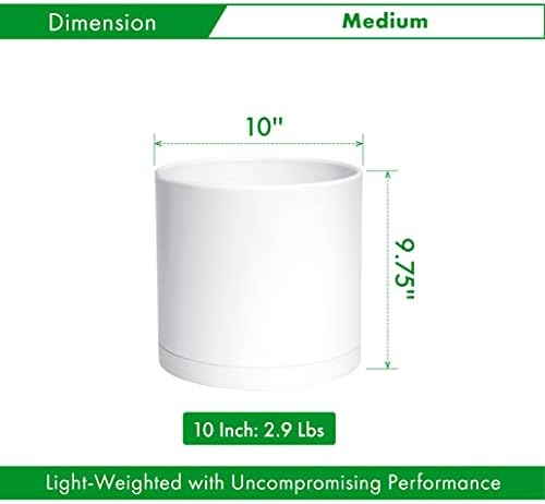 D'vine Dev Plastic Planter Pot with Saucer, 10 in, White Color, 74-X-A-2 - Image 2