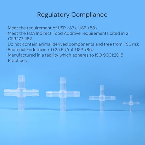 10pcs 1/2" Barbed Cross Connectors Fittings, Polypropylene, Autoclavable - Image 3