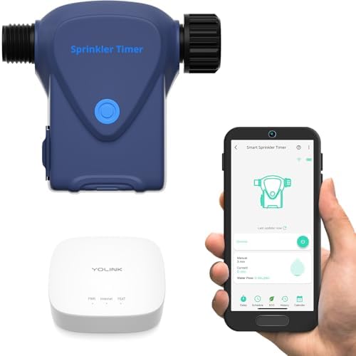 YoLink Smart Sprinkler Timer, IP66, Programmable Water Timer for Garden Hose, Rain Delay/Manual/Automatic Watering System, Digital Irrigation for Yard, Lawn, Long-Range, Hub Included, YS4103 by YoLink