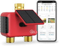 2 Zone WiFi Smart Sprinkler Timer for Garden Hose, Solar Rechargeable Water Timer with Dual Outlet, Brass Inlet & Outlet, No Hub Required, Smart Life App, Alexa & Google Assistant Compatible by Unknown