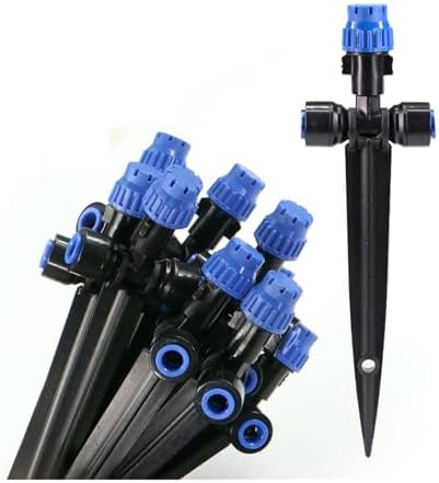 10/20/50PCS 8-Hole Adjustable Micro Sprinkler With Stake 180° Bendable 1/4" Drip Irrigation Nozzle(20pcs) by Unknown