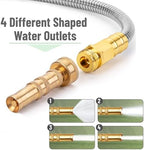 UNCO- Stainless Steel Metal Hose with 4 Function Brass Nozzle, 75 ft, No Kink, Metal Garden Hose - Image 4