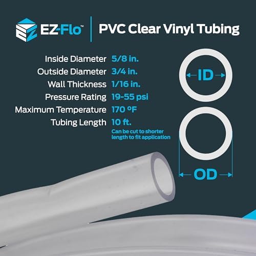 Eastman 5/8 Inch ID (3/4 Inch OD) PVC Clear Vinyl Tubing, 10 Foot Length, 98570 (Pack of 8) - Image 4