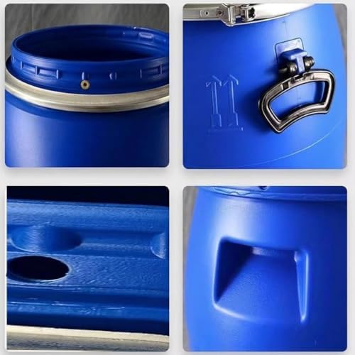 Food Grade Plastic Drum Shipping Barrels Air Tight Water Barrel with Lock Ring Rain Water Collection Barrel 30 50 60 65 100 120 160 200L for Garden Basement Fermentation Storage(160L) - Image 3