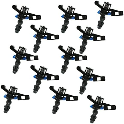 12Pcs 1/2 inch Heavy Duty Plastic Impact Head Sprinkler 25-360 Degree - DN15 Black | 25-360 Rotary Water Sprinkler Pack for Garden and Lawn Irrigation - Image 3