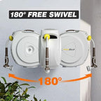Retractable Garden Hose Reel, 1/2 in 100+6 ft, Heavy Duty Wall Mounted Water Hose Reel, Spring Power Automatic Rewind, Any Length Lock, 180° Swivel Bracket, 10 Pattern Spray Nozzle - Image 4