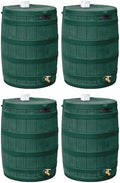 Good Ideas Rain Wizard Water Storage Premium Quality Collection Barrel with Brass Spigot, Safety Screen, and 50 Gallon Capacity, Green (4 Pack) by GoodIdeas