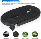 Flat Soaker Hose 50FT x 4 PACK,Drip Hose for Garden Beds Linkable Irrigation System Lightweight and Easy Watering for Tree Plant and Save 80% Water for You (200 FT) - Image 3