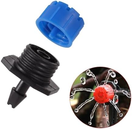 Adjustable Irrigation Drippers 50/100Pcs Dripper Sprinklers Adjustable Irrigation Dropper Garden Flowerbed Greenhouse Micro Drip Watering Emitter for 1/4" Hose(100Pcs Blue) - Image 5
