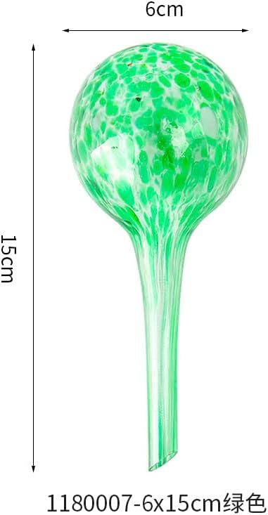 Aqua Hand Blown Glass Water Bulbs Plant Flower Watering Globes Cans Glass Ball for Home Decor (1, Green) - Image 2