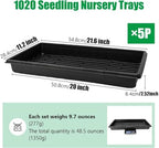 RooTrimmer Plant Growing Nursery, Standard 1020 Trays Plastic Sturdy Farmer Self Seedling Tray for Microgreens Indoor Nursery Pots Transplantation (5-Pack, 21.6"×11.2", 2.52" Deep, no Holes) - Image 2