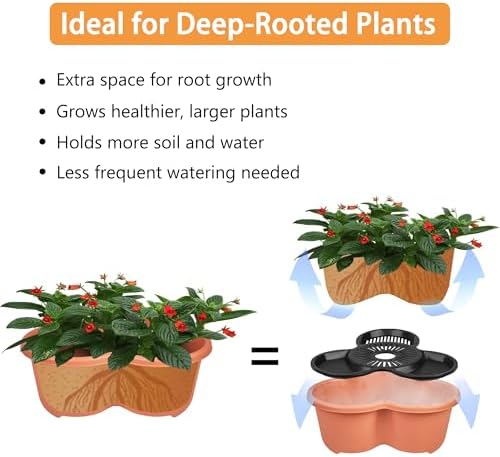 VECELO 5 Tier Vertical Garden Planter, Self Watering Stackable Planters with Wheels for Strawberries, Herbs, Flowers, Vegetables, Red - Image 6