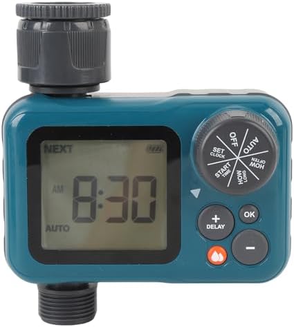 Asixxsix Sprinkler Timer, Digital Water Timer with Rain Delay for Garden Hose Irrigation Controller, Programmable Auto Manual Delay Modes, Large LCD Display, IP54 Water Proof by Asixxsix