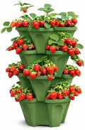 Strawberry Planter Tower, 4 Tier Stackable Vertical Planter, 16 Plant Sites, Space Saving Garden Planter, Indoor Outdoor, Made in USA (4, Sagebrush Green, Small) by SmartSpring