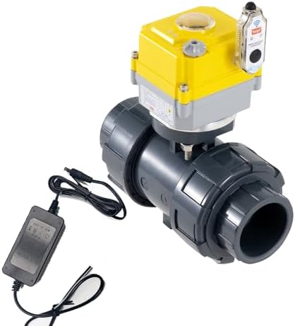 Smart electric valve 3/4 inch PVC joint ball valve Tuya APP smart wifi water shut-off valve DC24V AC110V-230V power adapter and power-off return setting. Timing water valve DN20MM - Image 2