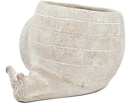 Decorative Snail Planter, 9.5 Inch, Textured Beige - Image 5