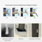 Freestanding Garden Water Column with Faucet, Stainless Steel Outdoor Faucet Garden Hose Holder Anti-Freeze Cracking Vertical Water Column(Silver) - Image 3