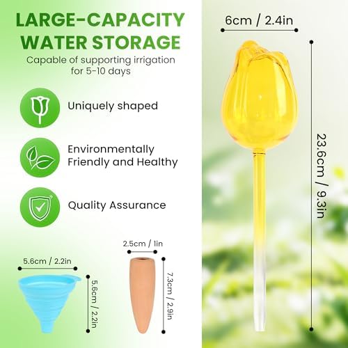 Plant Watering for Tulips, Glass Watering Globe, Self-Watering Pot Plug-in, Travel Holiday Plant Watering Device, Home Decor, Automatic Home Plant Hydration System, 4 Pack - Image 2