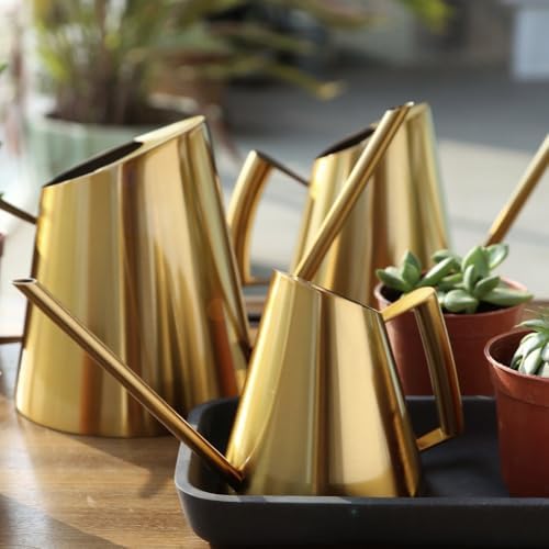 Stainless Steel Watering Can Featuring Extended Spout for Controlled Moisture Delivery to For Indoor Outdoor Lavender Clusters (900ML gold) - Image 7