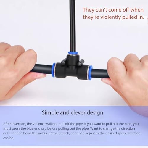 Brass misting Nozzle tee with Built-in Hose for Outdoor Cooling Systems, Adjustable 360° Rotation, Water Mist Nozzle Threaded Sprayer Atomizing Nozzle + 12mm tee Belt 20pc - Image 7