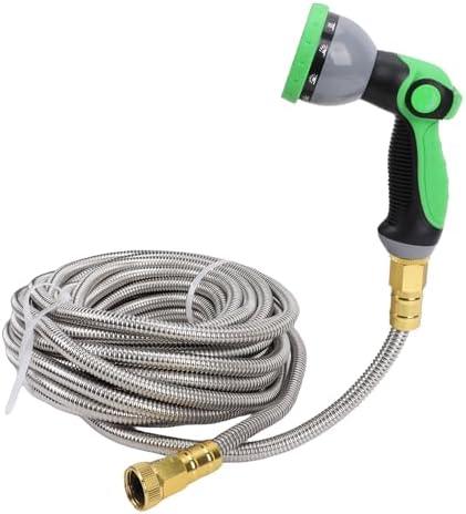 ciciglow Stainless Steel Expandable Water Hose for Versatile Garden Car Washing Lightweight Hose with Multifunctional Nozzle for Gardening (75FT) - Image 3