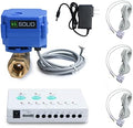 U.S. Solid Water Leak Detector with Auto Shutoff Valve, Sound Alarm, 1" Motorized Brass Ball Valve System & 3 Sensors, Home Flood Prevention & Water Damage Defense for Basement, Laundry, Water Heater by USSolid