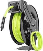 Flexzilla Open Face Retractable Air Hose Reel, 3/8 in. x 50 ft., Heavy Duty, Lightweight, Hybrid, ZillaGreen - L8611FZ by Flexzilla